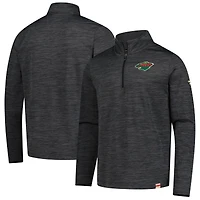 Men's Fanatics  Heather Charcoal Minnesota Wild Authentic Pro Lightweight Quarter-Zip Pullover