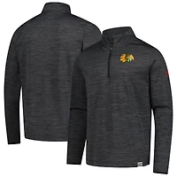 Men's Fanatics  Heather Charcoal Chicago Blackhawks Authentic Pro Lightweight Quarter-Zip Pullover