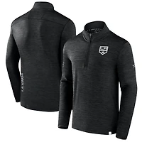 Men's Fanatics  Heather Charcoal Los Angeles Kings Authentic Pro Lightweight Quarter-Zip Pullover