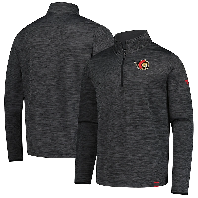 Men's Fanatics  Heather Charcoal Ottawa Senators Authentic Pro Lightweight Quarter-Zip Pullover