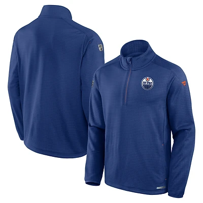 Men's Fanatics Royal Edmonton Oilers Authentic Pro Rink Quarter-Zip Top
