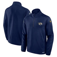 Men's Fanatics Navy Nashville Predators Authentic Pro Rink Quarter-Zip Top