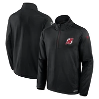 Men's Fanatics Black New Jersey Devils Authentic Pro Rink Quarter-Zip Top