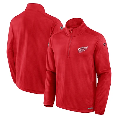Men's Fanatics Red Detroit Red Wings Authentic Pro Rink Quarter-Zip Top