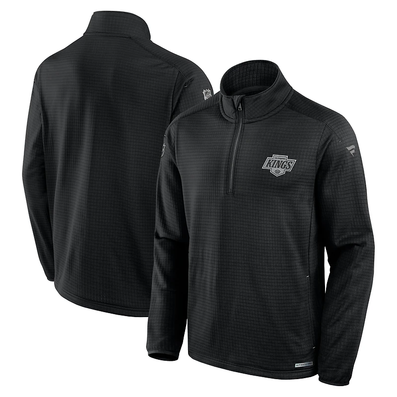 Men's Fanatics Black Los Angeles Kings Authentic Pro Rink Quarter-Zip Top
