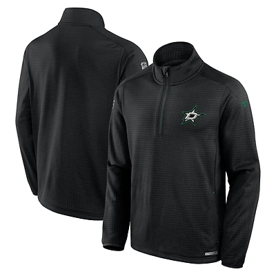 Men's Fanatics Black Dallas Stars Authentic Pro Rink Quarter-Zip Top