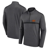 Men's Heather Charcoal Oklahoma State Cowboys Head to Head Quarter-Zip Top