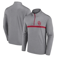 Men's Heather Gray Oklahoma Sooners Head-to-Head Quarter-Zip Pullover