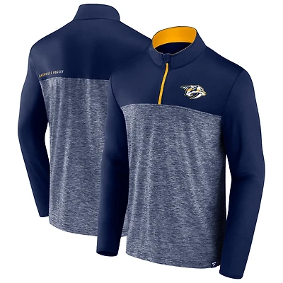 Men's Fanatics Navy Nashville Predators Iconic Defender Quarter-Zip Jacket