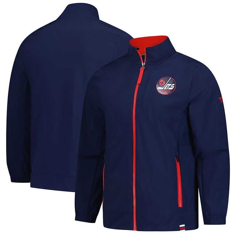 Men's Fanatics Navy Winnipeg Jets Woven Rink Full-Zip Jacket