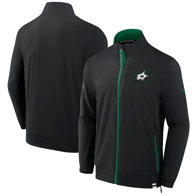 Men's Fanatics Black Dallas Stars Authentic Pro Rink Coaches Full-Zip Jacket