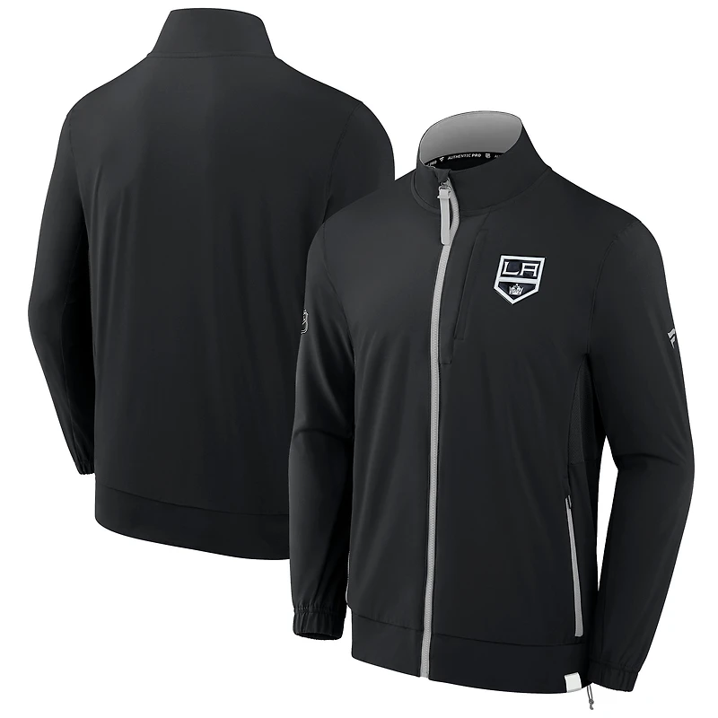 Men's Fanatics Black Los Angeles Kings Authentic Pro Rink Coaches Full-Zip Jacket