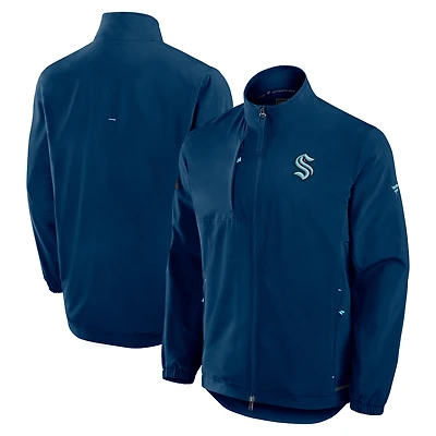 Men's Fanatics  Deep Sea Blue Seattle Kraken Authentic Pro Rink Coaches Full-Zip Jacket