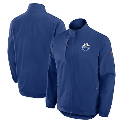 Men's Fanatics  Royal Edmonton Oilers Authentic Pro Rink Coaches Full-Zip Jacket