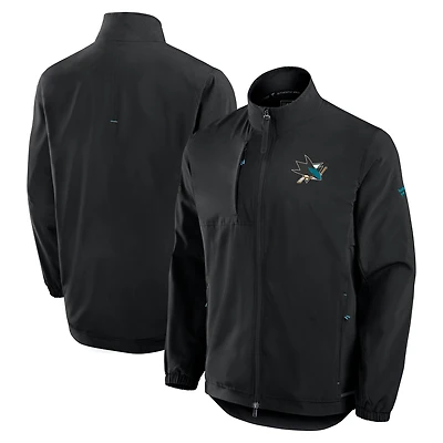Men's Fanatics  Black San Jose Sharks Authentic Pro Rink Coaches Full-Zip Jacket