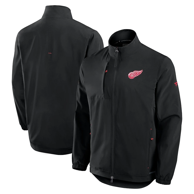 Men's Fanatics Black Detroit Red Wings Authentic Pro Rink Coaches Full-Zip Jacket