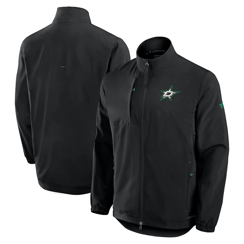 Men's Fanatics Black Dallas Stars Authentic Pro Rink Coaches Full-Zip Jacket