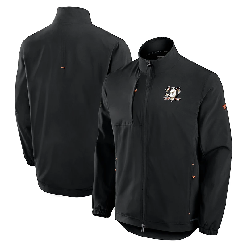 Men's Fanatics  Black Anaheim Ducks Authentic Pro Rink Coaches Full-Zip Jacket