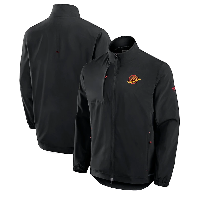 Men's Fanatics Black Vancouver Canucks Authentic Pro Coach Full-Zip Jacket