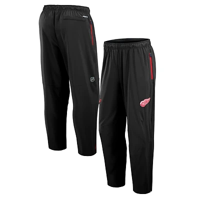 Men's Fanatics Black Detroit Red Wings Authentic Pro Rink Coaches Pants