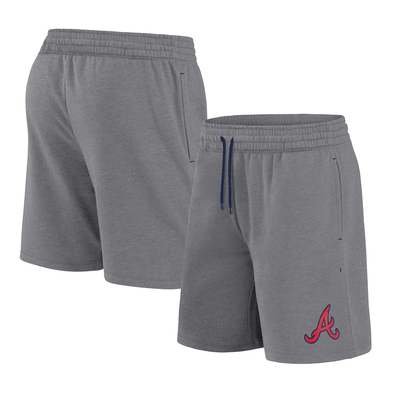 Men's Fanatics  Heather Gray Atlanta Braves Logo Shorts