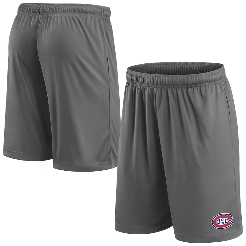 Men's Fanatics  Gray Montreal Canadiens Primary Logo Shorts