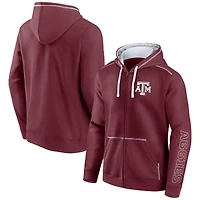 Men's Fanatics Maroon Texas A&M Aggies Blocked Fleece Full-Zip Hoodie