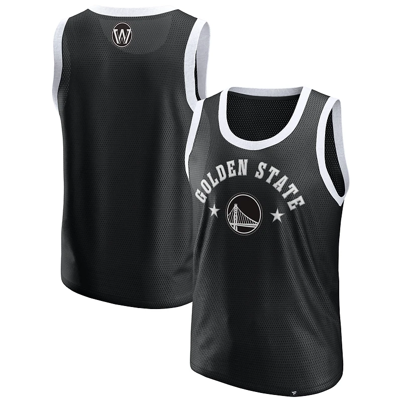 Men's Fanatics Black Golden State Warriors Mesh Tank Top