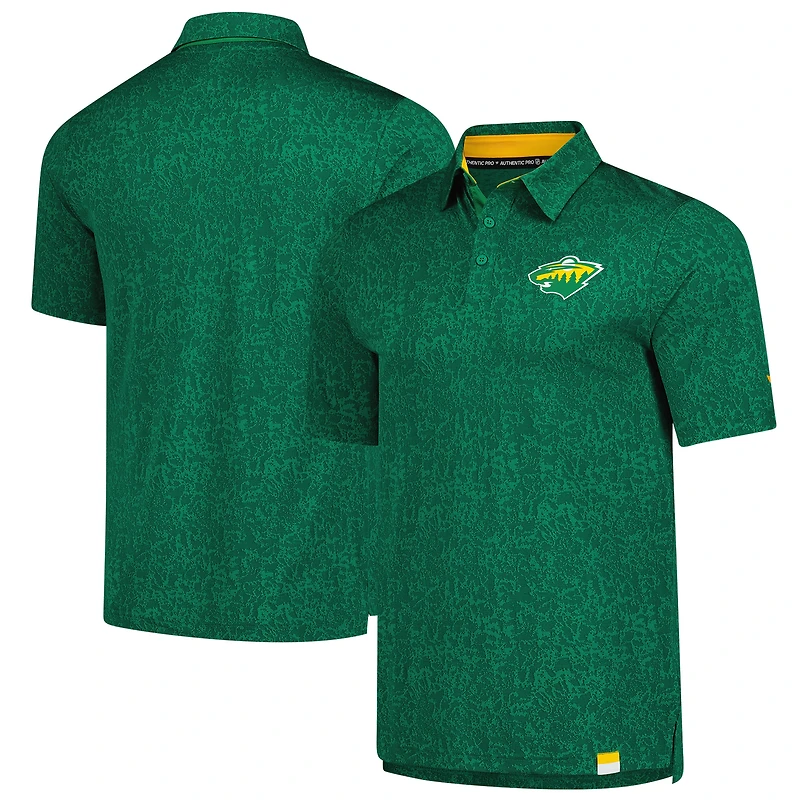 Men's Fanatics  Kelly Green Minnesota Wild Jacquard Polo