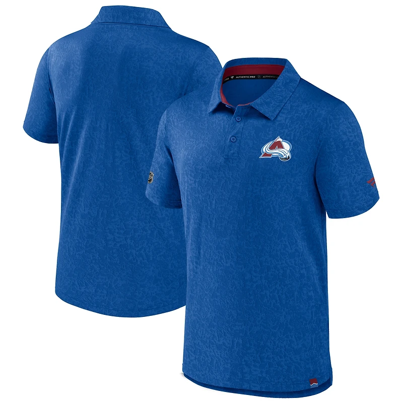 Men's Fanatics  Blue Colorado Avalanche Authentic Pro Jacquard Polo