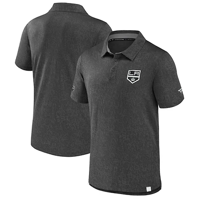 Men's Fanatics  Black Los Angeles Kings Authentic Pro Jacquard Polo