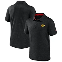 Men's Fanatics  Black Chicago Blackhawks Authentic Pro Jacquard Polo