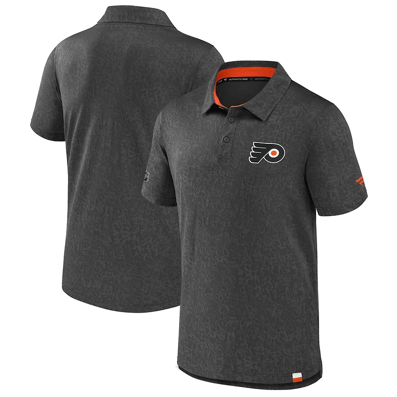 Men's Fanatics  Black Philadelphia Flyers Authentic Pro Jacquard Polo