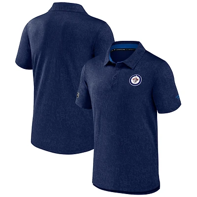 Men's Fanatics  Navy Winnipeg Jets Authentic Pro Jacquard Polo