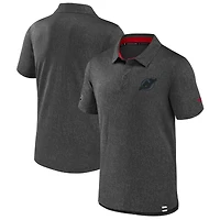 Men's Fanatics  Black New Jersey Devils Authentic Pro Tonal Logo Jacquard Polo