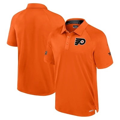 Men's Fanatics  Orange Philadelphia Flyers Authentic Pro Rink Raglan Polo