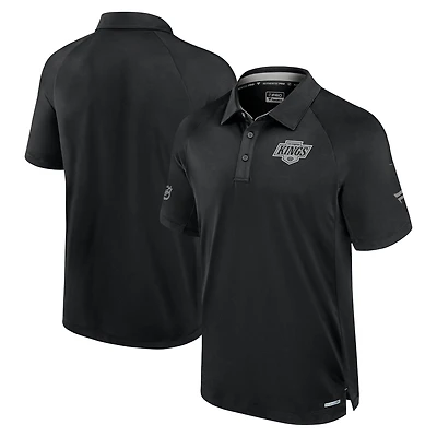 Men's Fanatics  Black Los Angeles Kings Authentic Pro Rink Raglan Polo