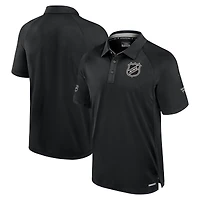 Men's Fanatics  Black NHL Authentic Pro Rink Raglan Polo