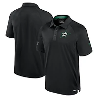 Men's Fanatics  Black Dallas Stars Authentic Pro Rink Raglan Polo