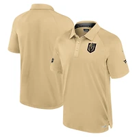 Men's Fanatics  Gold Vegas Golden Knights Authentic Pro Rink Raglan Polo