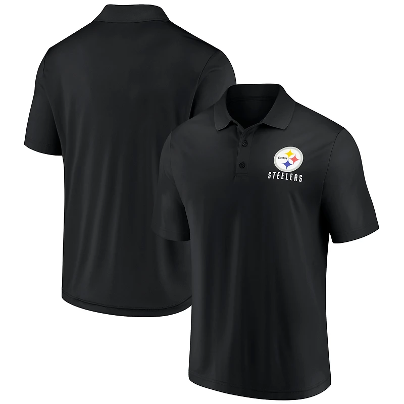 Men's Fanatics Black Pittsburgh Steelers Lockup Polo