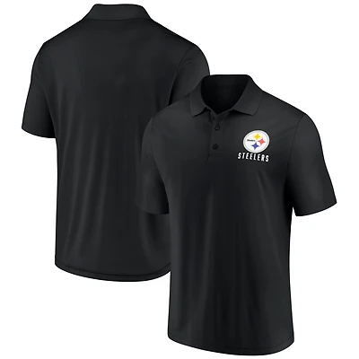Men's Fanatics Black Pittsburgh Steelers Lockup Polo