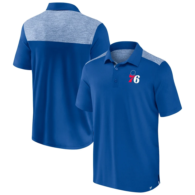 Men's Fanatics Royal Philadelphia 76ers Iconic Brushed Blocked Polo