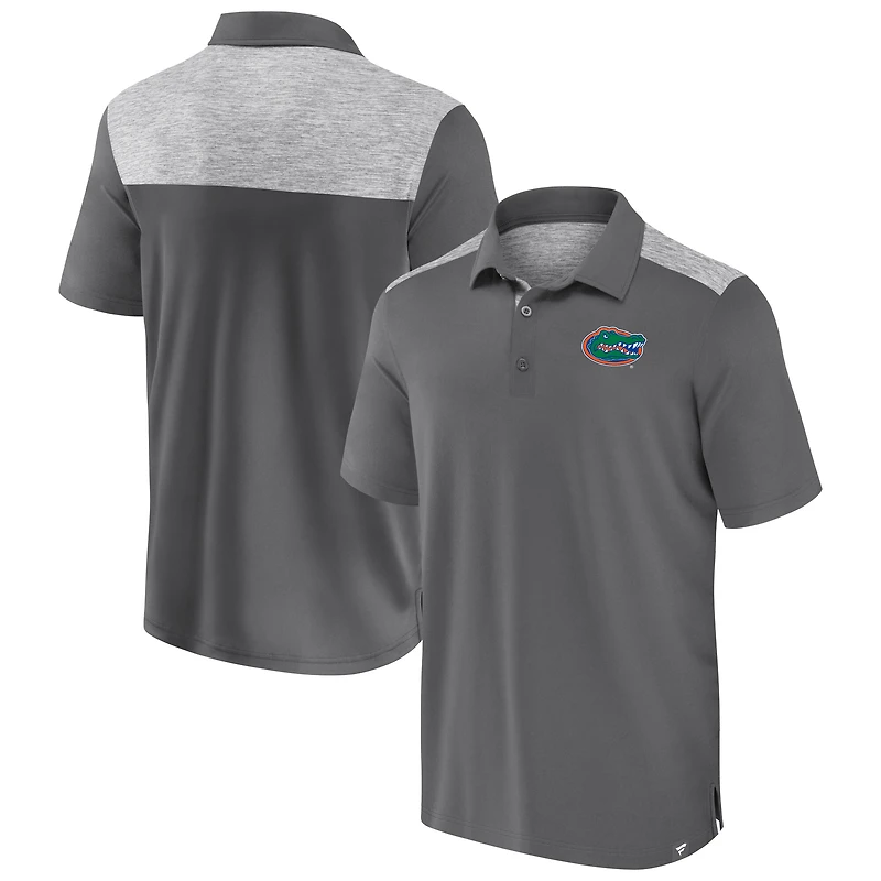 Men's Fanatics Gray Florida Gators Iconic Brushed Blocked Polo