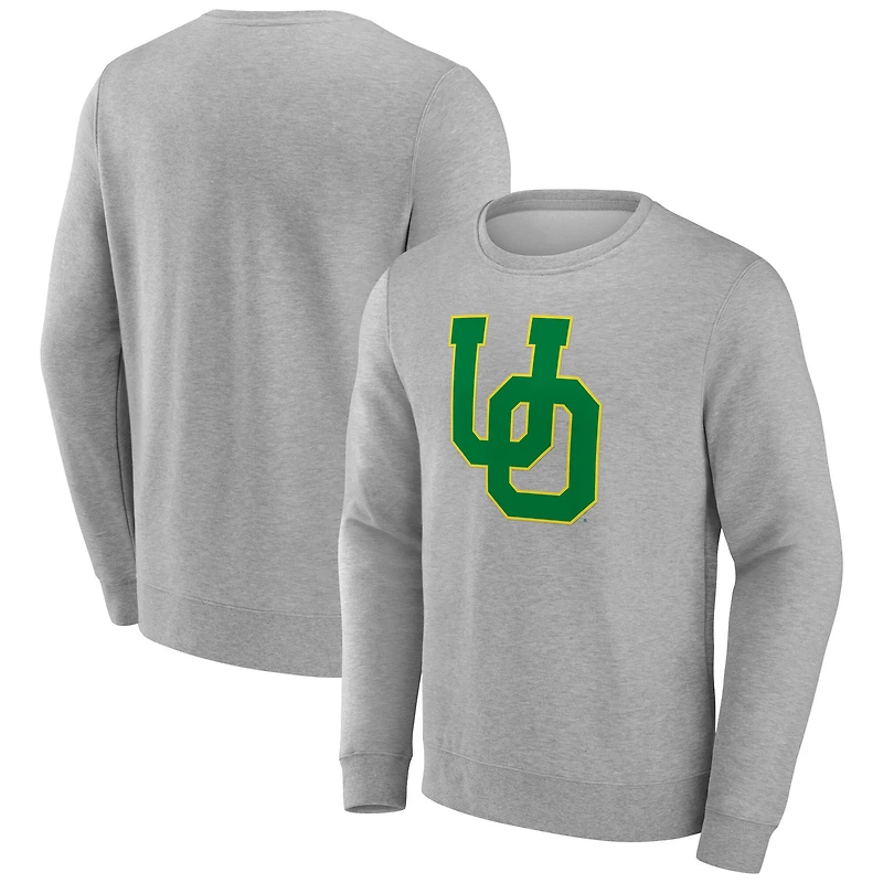 Men's Fanatics Gray Oregon Ducks Applique Fleece Pullover Sweatshirt