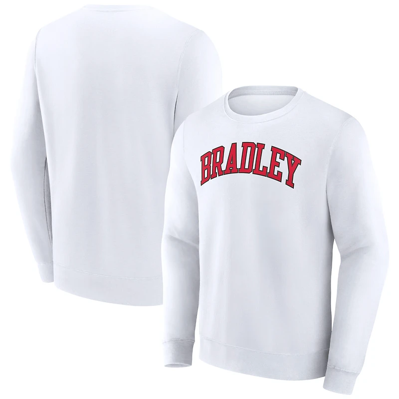 Men's Fanatics White Bradley Braves Short Name Pullover Sweatshirt