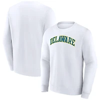 Men's Fanatics White Delaware Fightin' Blue Hens Short Name Pullover Sweatshirt