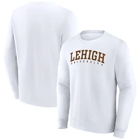Men's Fanatics White Lehigh Mountain Hawks Short Name Pullover Sweatshirt