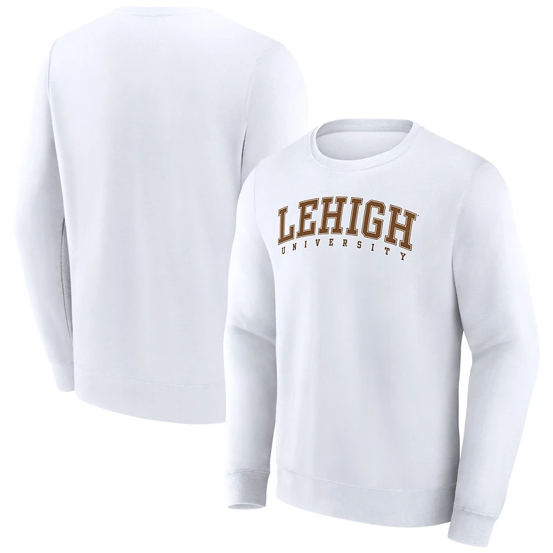 Men's Fanatics White Lehigh Mountain Hawks Short Name Pullover Sweatshirt