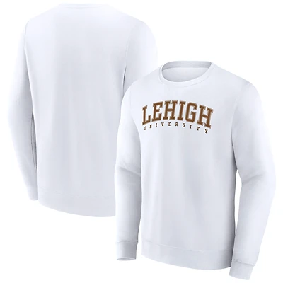 Men's Fanatics White Lehigh Mountain Hawks Short Name Pullover Sweatshirt